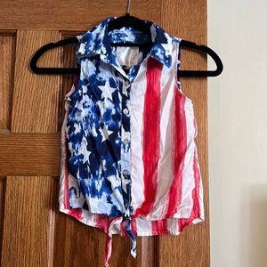 Bundle & Save! Girls Size 8 Blingy Patriotic Button Up Tank/ Horse Shows